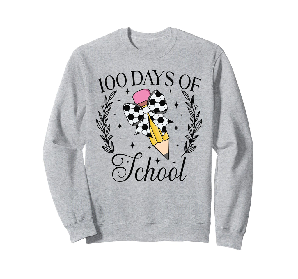 100 Days School Soccer Coquette Sweatshirt - Streetwear Style Unisex - T-Shirt, Sweatshirt, Hoodie