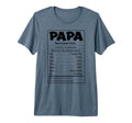Papa Nutritional Facts Funny Father Day T-Shirt - Custom Art Print Unisex - T-Shirt, Sweatshirt, Hoodie
