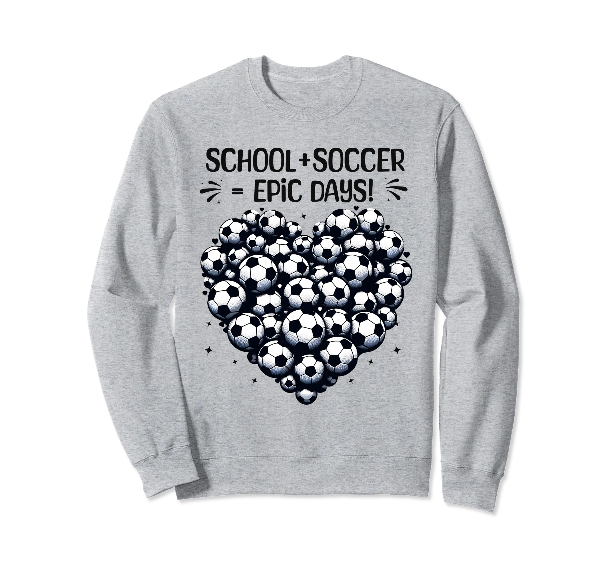 100 Days School Soccer Heart Love Sweatshirt - Novelty Apparel for Adults - T-Shirt, Sweatshirt, Hoodie
