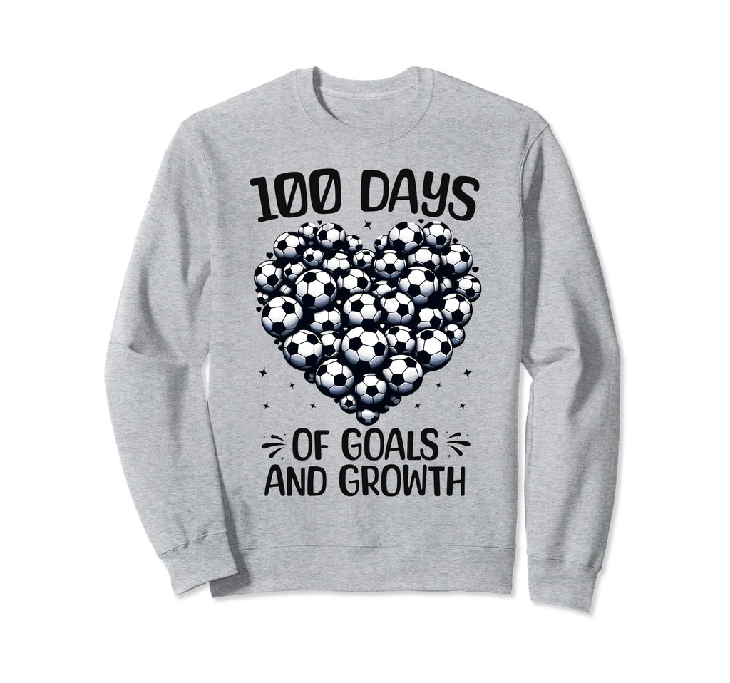 100 Days School Soccer Heart Love Sweatshirt - Unique Graphic for Adults - T-Shirt, Sweatshirt, Hoodie