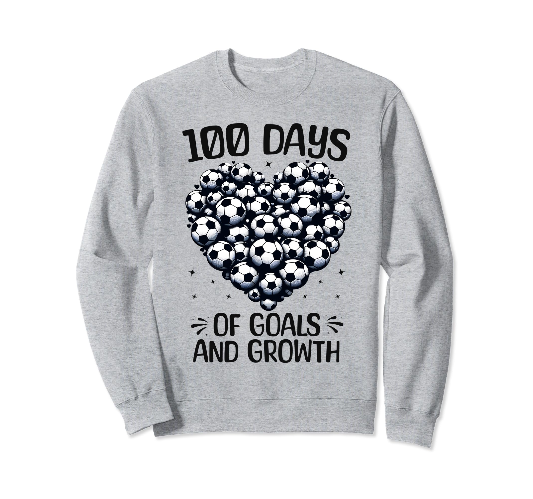 100 Days School Soccer Heart Love Sweatshirt - Unique Graphic for Adults - T-Shirt, Sweatshirt, Hoodie