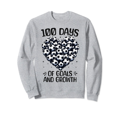 100 Days School Soccer Heart Love Sweatshirt - Unique Graphic for Adults - T-Shirt, Sweatshirt, Hoodie