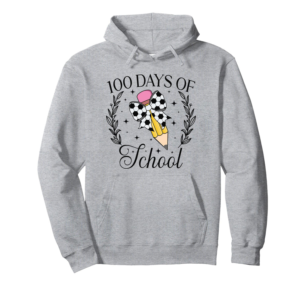 100 Days School Soccer Coquette Pencil Hoodie - Streetwear Style Men Women - T-Shirt, Sweatshirt, Hoodie