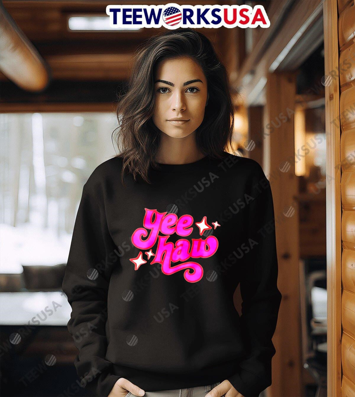 Yee Haw style pink letter - Adult & Kids T-Shirts, Sweatshirts & Hoodies apparel design preview 6