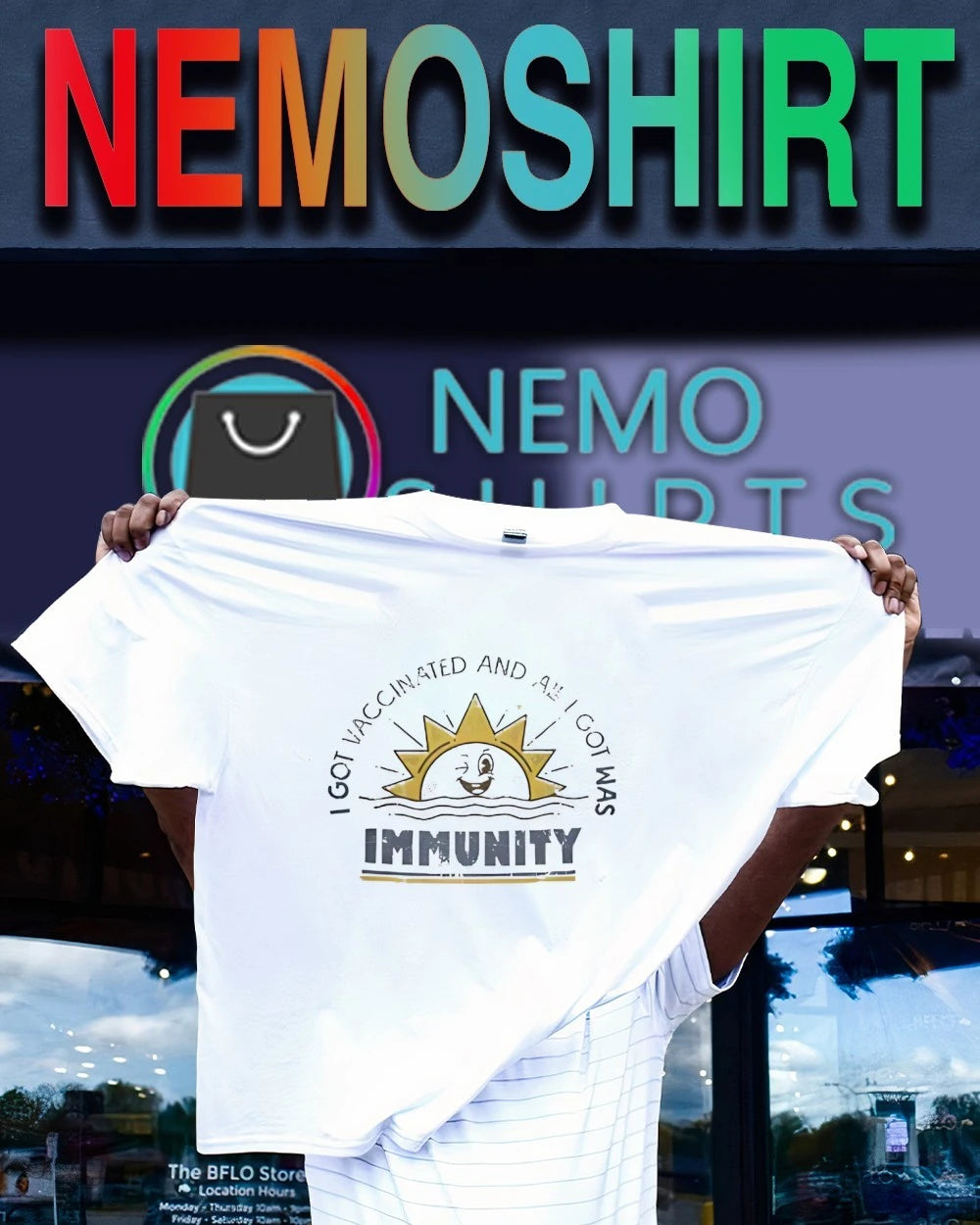 Sun I got vaccinated and all was immunity - Adult & Kids T-Shirts, Sweatshirts & Hoodies apparel design preview 1