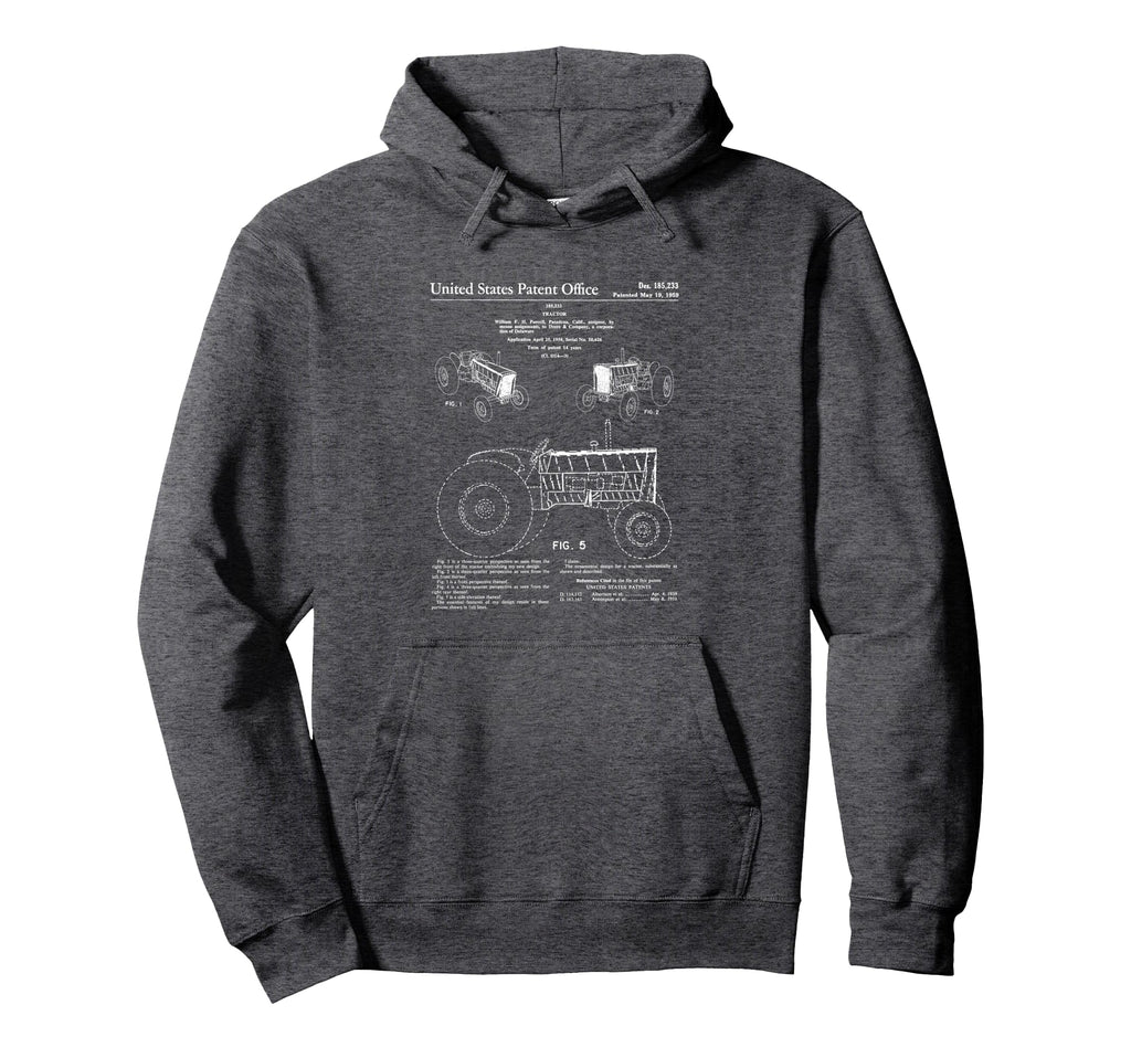 1959 Farm Tractor Patent Drawing Gift Hoodie - Streetwear Style Unisex - T-Shirt, Sweatshirt, Hoodie
