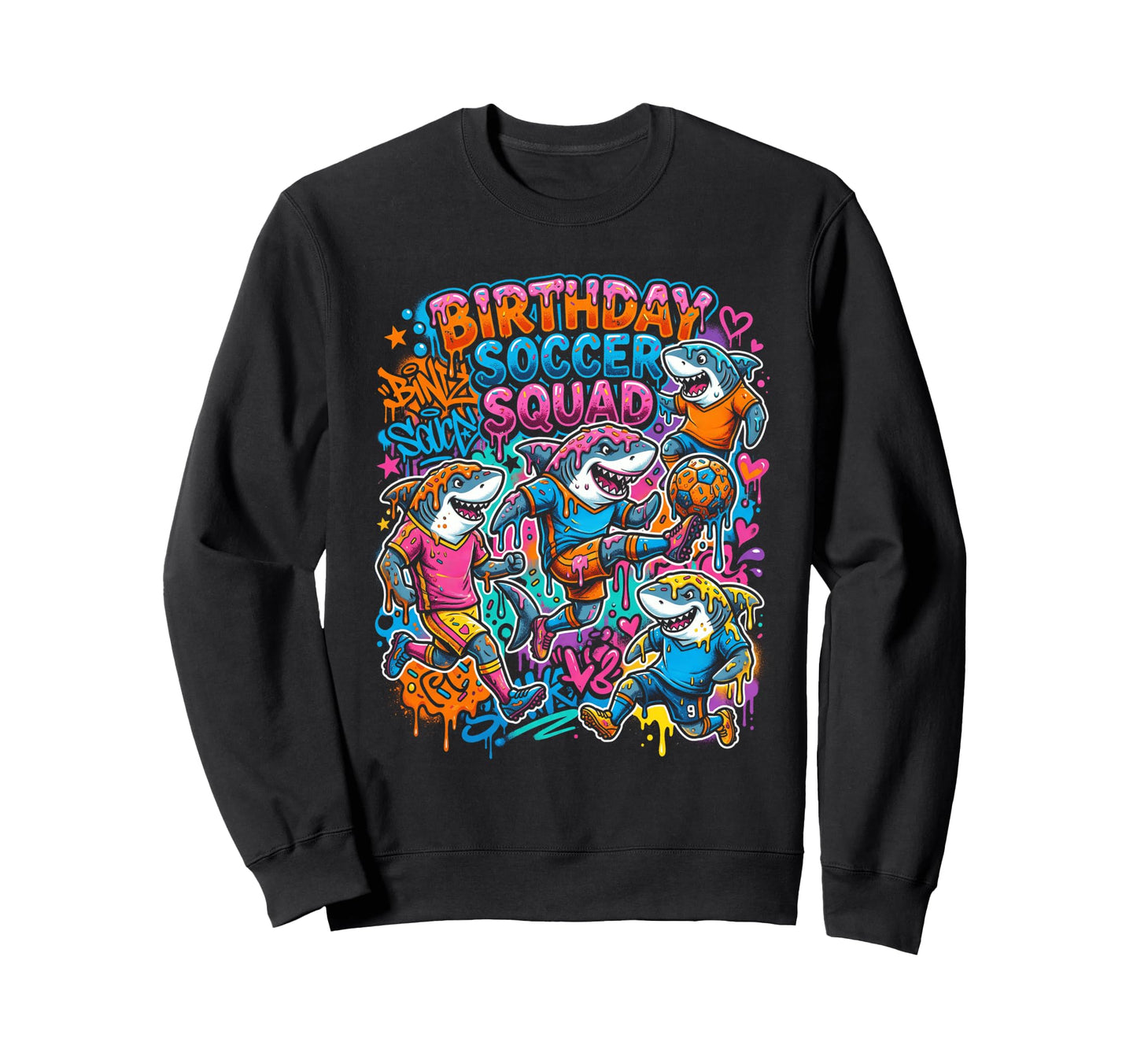 Funny Soccer Squad Sharks Team Sweatshirt - Fun Novelty Design for Adults - T-Shirt, Sweatshirt, Hoodie