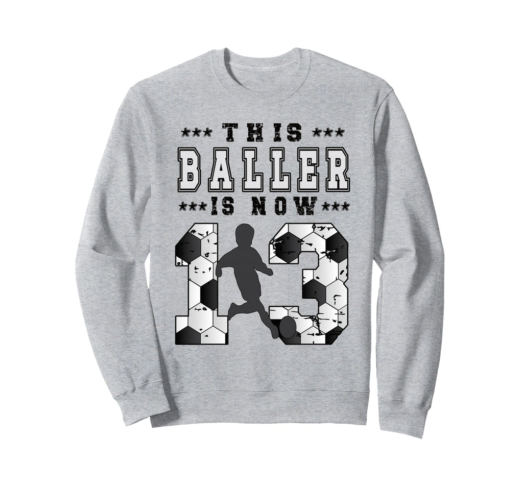 13Th Birthday Soccer Thirteen Year Sweatshirt - Minimalist Print Men Women - T-Shirt, Sweatshirt, Hoodie
