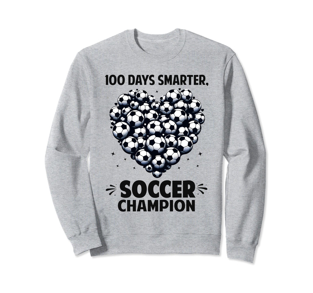 100 Days School Soccer Heart Love Sweatshirt - Graphic Print for Adults - T-Shirt, Sweatshirt, Hoodie