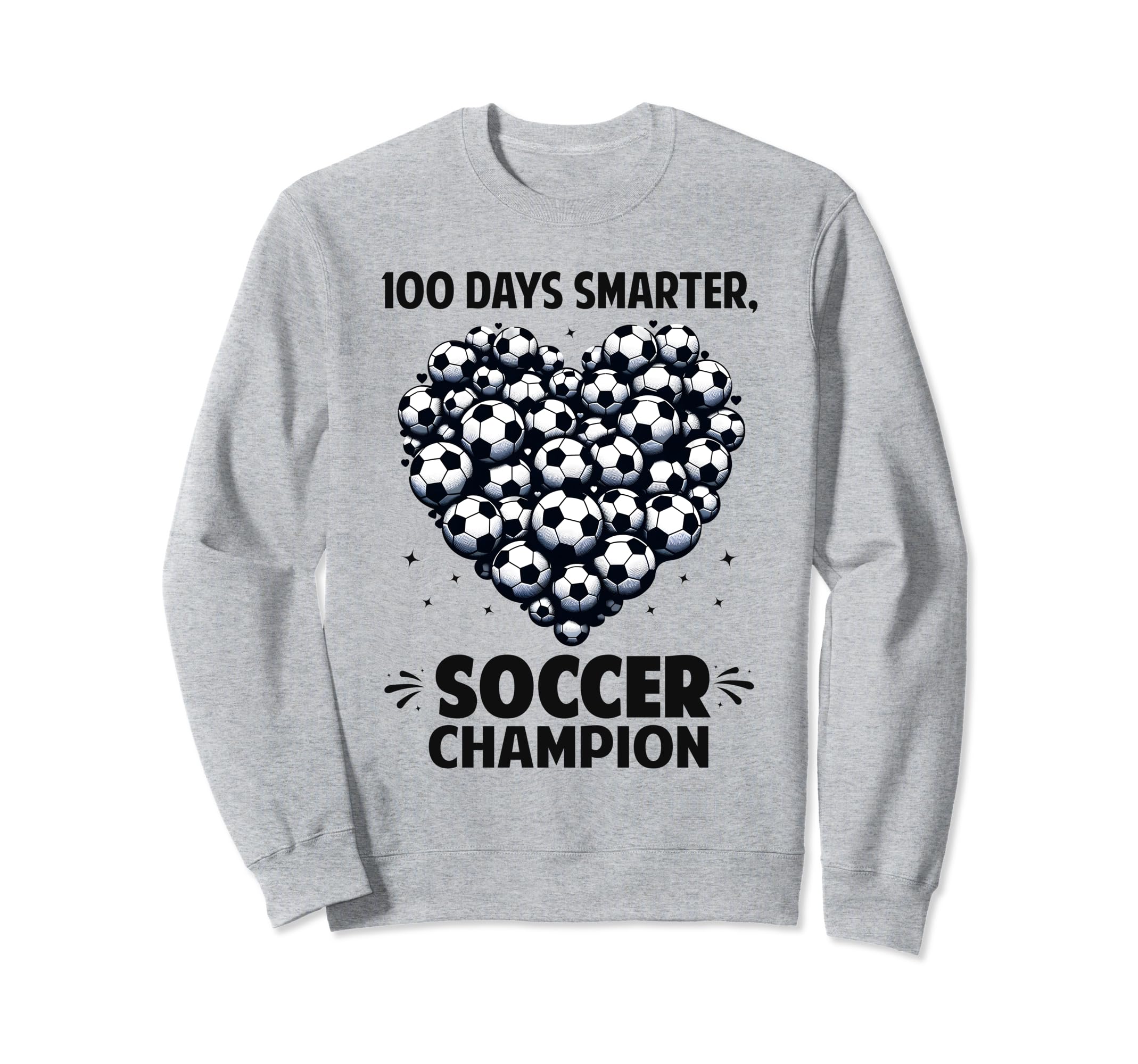 100 Days School Soccer Heart Love Sweatshirt - Graphic Print for Adults - T-Shirt, Sweatshirt, Hoodie