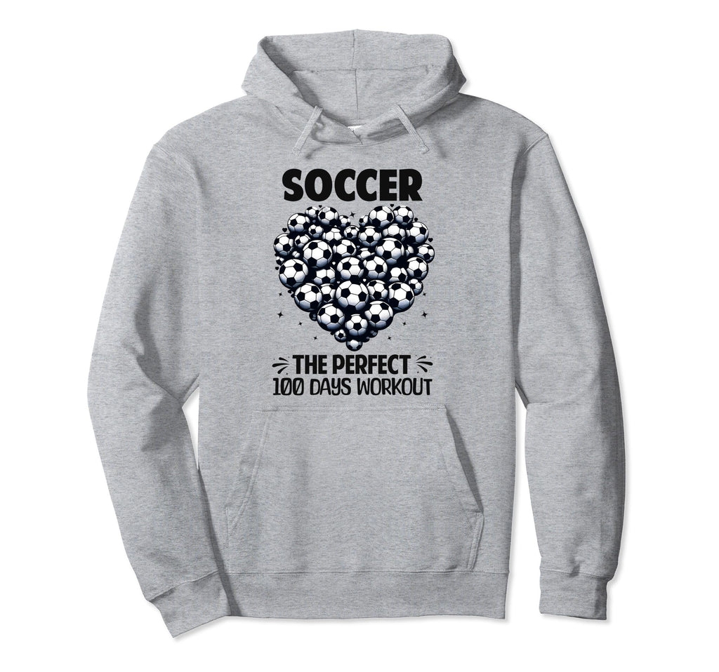 100 Days School Soccer Heart Love 100Th Day Hoodie - Graphic Print Unisex - T-Shirt, Sweatshirt, Hoodie