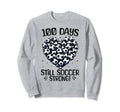 100 Days School Soccer Heart Love Sweatshirt - Graphic Print Men Women - T-Shirt, Sweatshirt, Hoodie