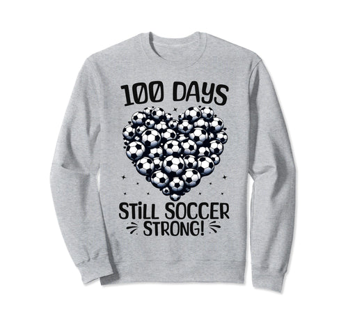 100 Days School Soccer Heart Love Sweatshirt - Graphic Print Men Women - T-Shirt, Sweatshirt, Hoodie
