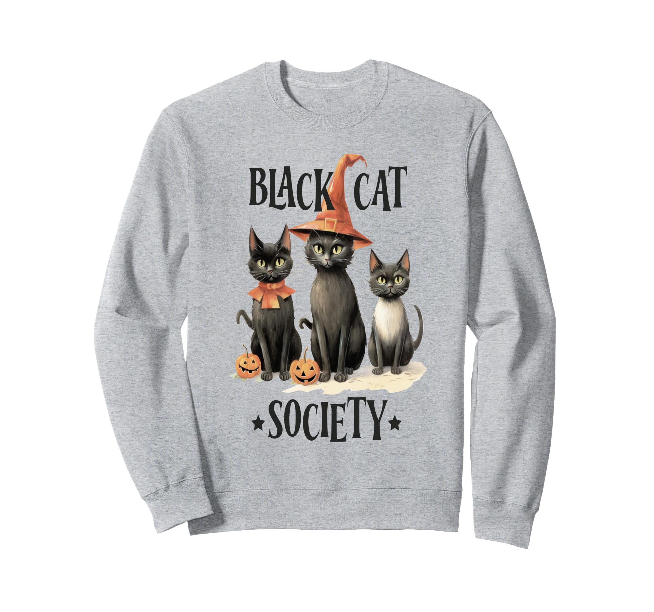 1950S Halloween Black Cats Sweatshirt - Minimalist Print for Adults - T-Shirt, Sweatshirt, Hoodie