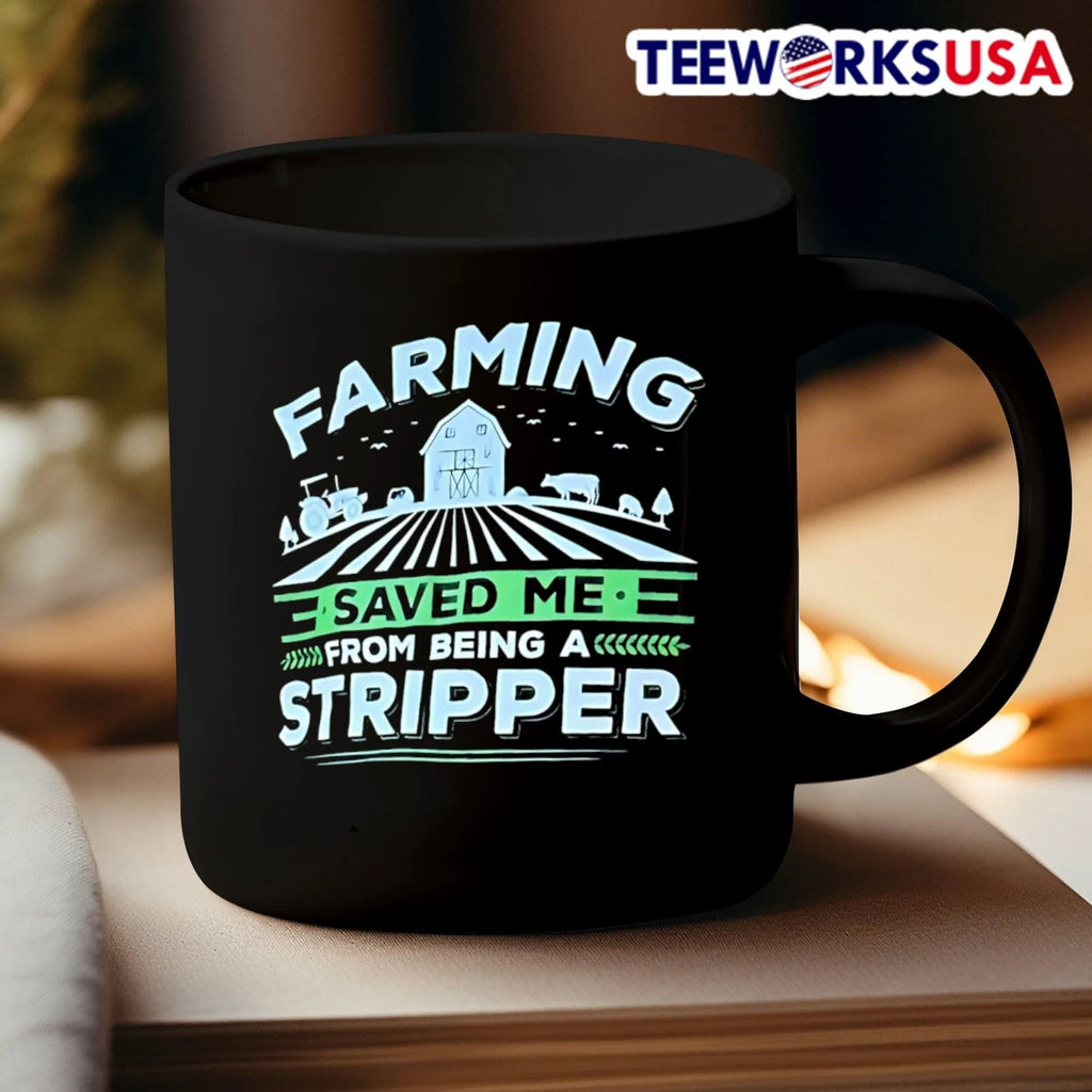 Farming Saved Me from Being a Stripper Farm Tractor - Adult & Kids T-Shirts, Sweatshirts & Hoodies apparel design preview 3