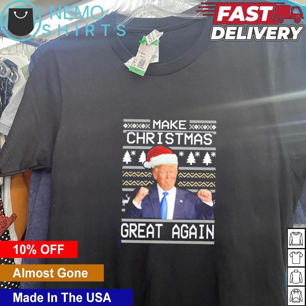 Santa Trump make Christmas great again ugly - Adult & Kids T-Shirts, Sweatshirts & Hoodies apparel design preview 5