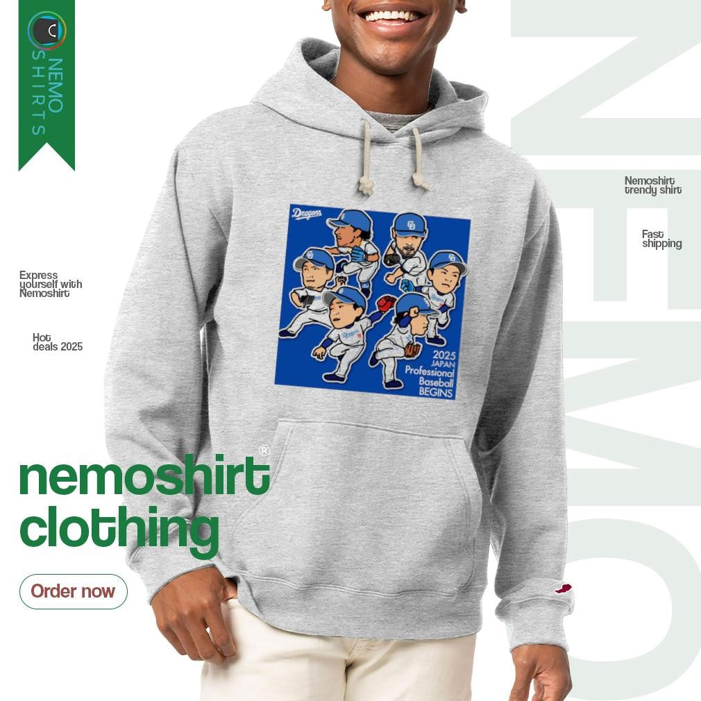 Chunichi Dragons 2025 Japan professional baseball - Adult & Kids T-Shirts, Sweatshirts & Hoodies apparel design preview 2
