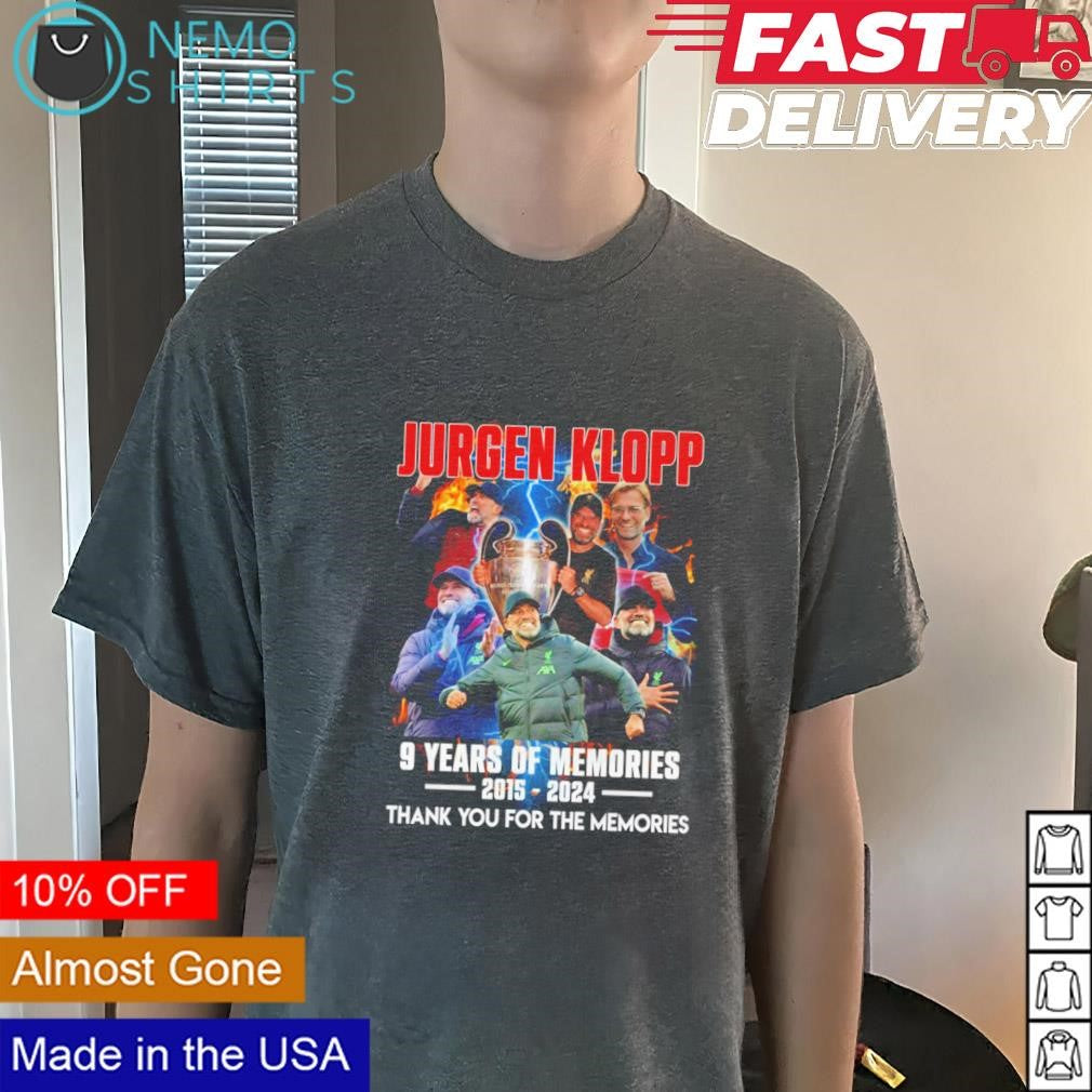 Jurgen Klopp Liverpool FC 9 years of memories 2015 - Adult & Kids T-Shirts, Sweatshirts & Hoodies apparel design preview 3