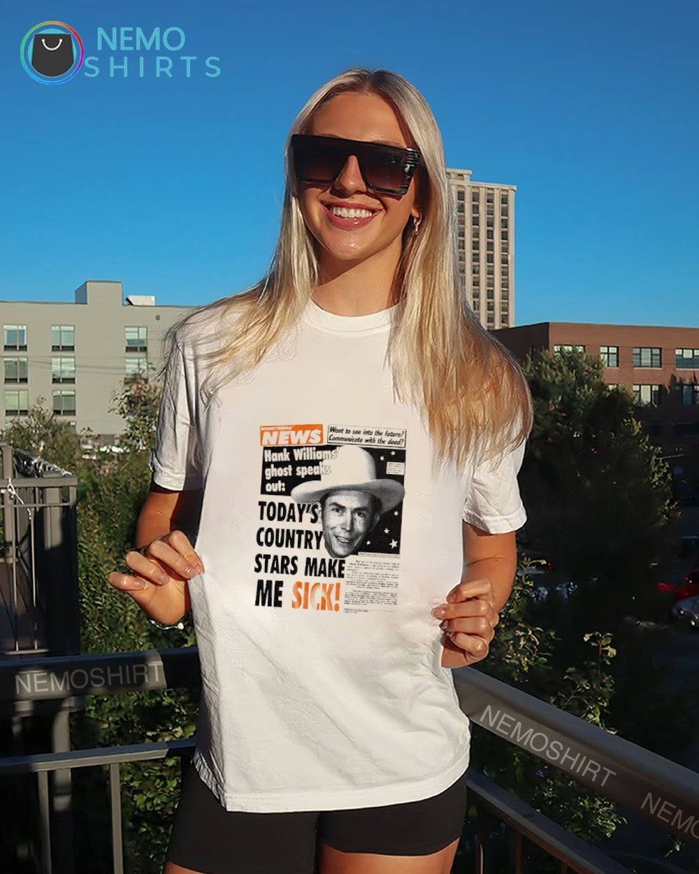 News Hank Williams ghost speaks out today's country - Adult & Kids T-Shirts, Sweatshirts & Hoodies apparel design preview 4