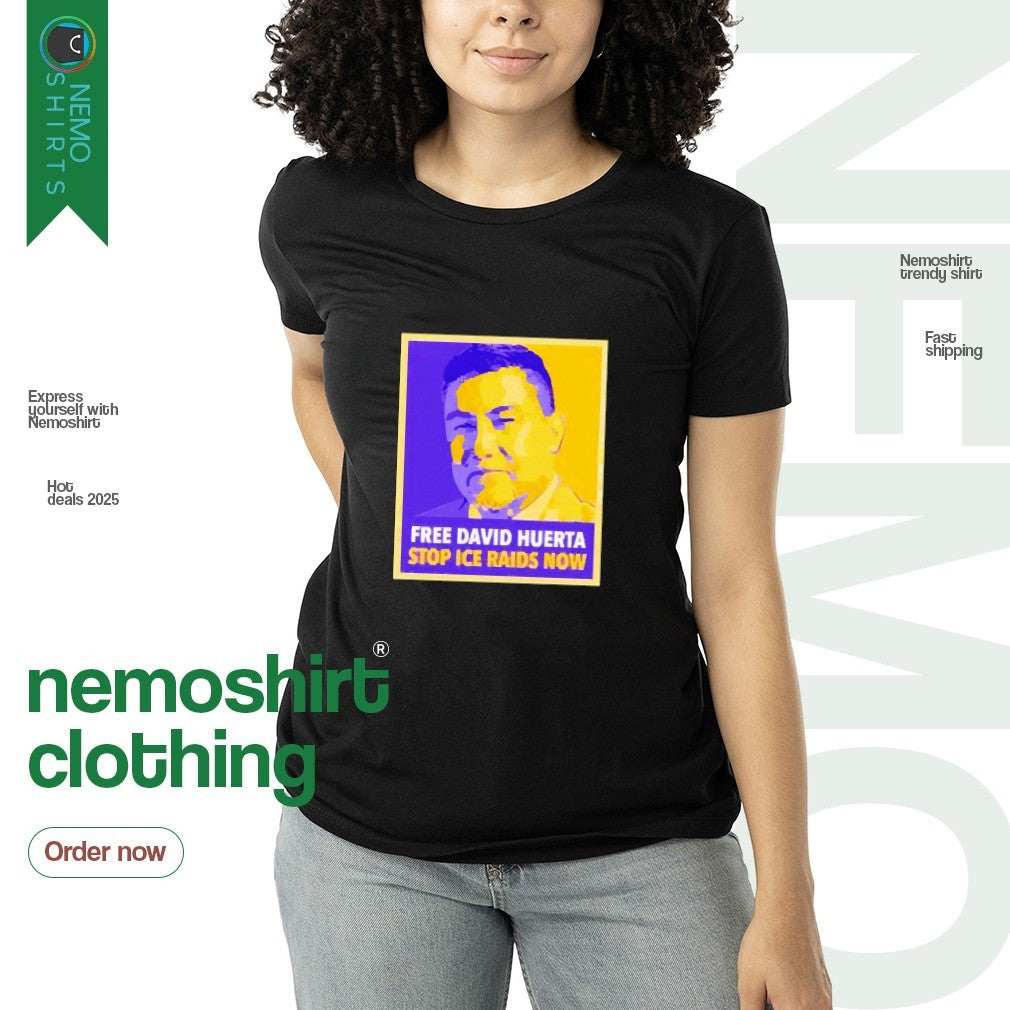 Free David Huerta stop ice raids now - Adult & Kids T-Shirts, Sweatshirts & Hoodies apparel design preview 3