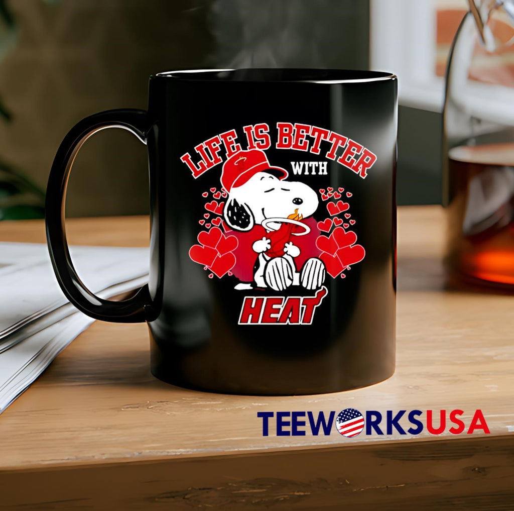 Snoopy Life is Better with Miami Heat - Adult & Kids T-Shirts, Sweatshirts & Hoodies apparel design preview 2
