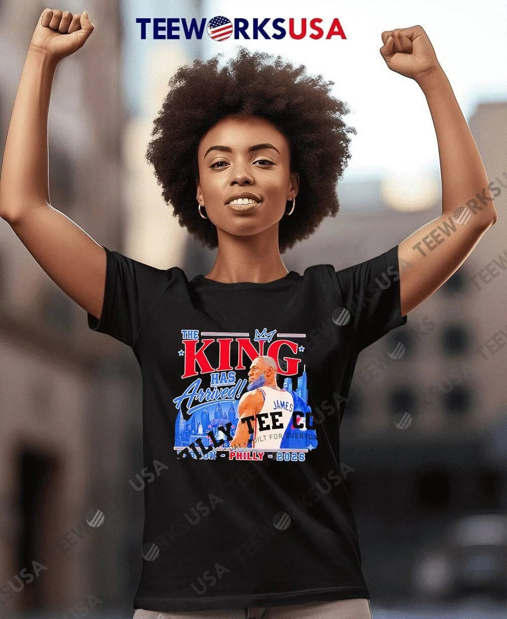 Philly Co The King Has Arrived LeBron James - Adult & Kids T-Shirts, Sweatshirts & Hoodies apparel design preview 7