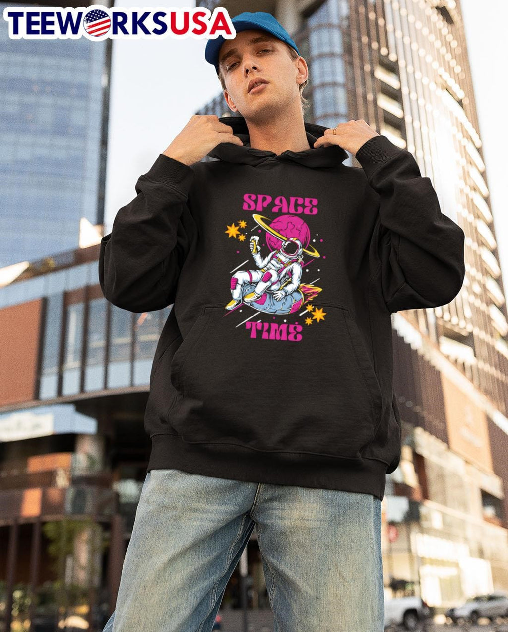 Space Time Astronaut - Adult & Kids T-Shirts, Sweatshirts & Hoodies apparel design preview 3