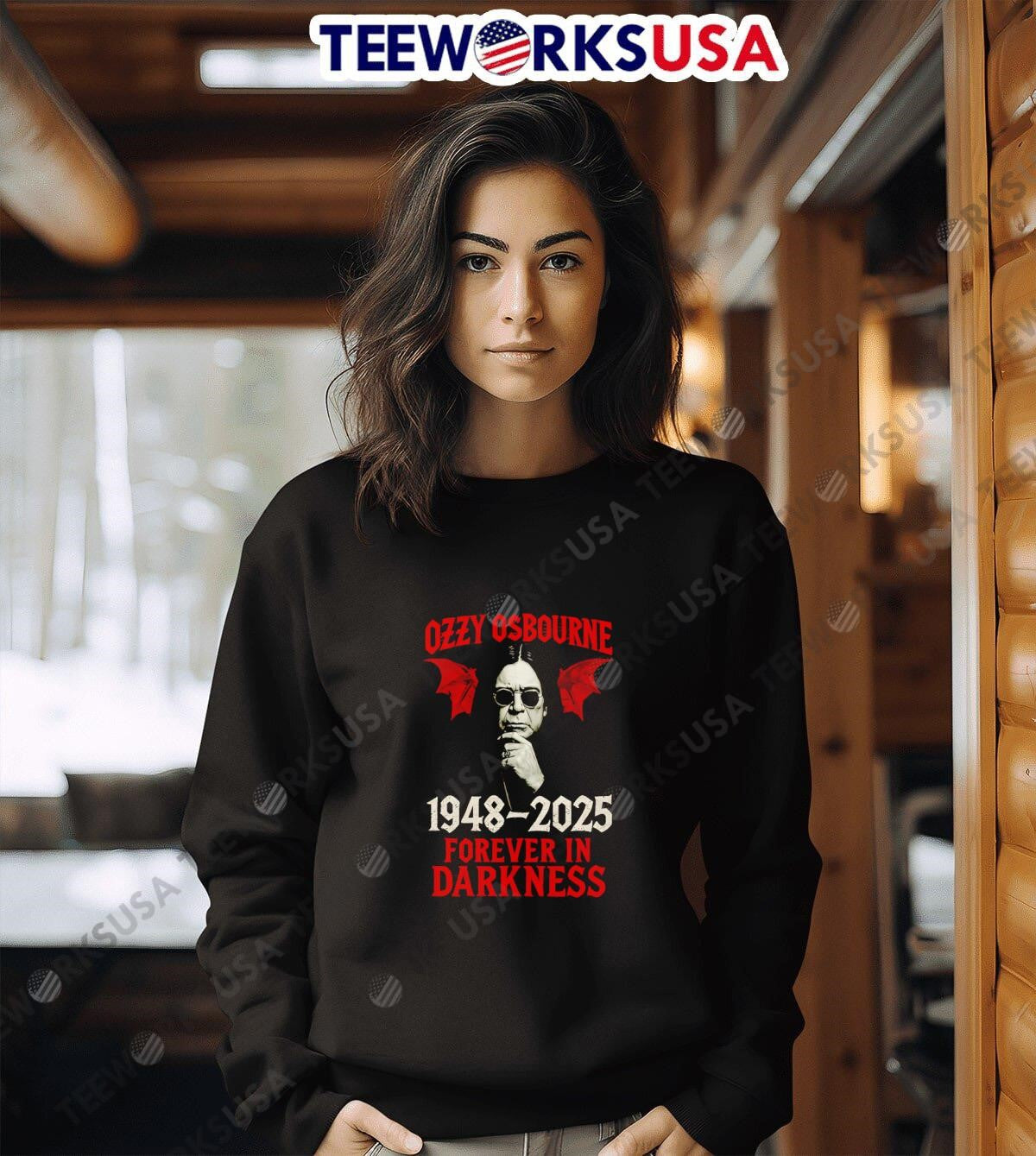 Ozzy osbourne forever in darkness rock legend tribute - Adult & Kids T-Shirts, Sweatshirts & Hoodies apparel design preview 6