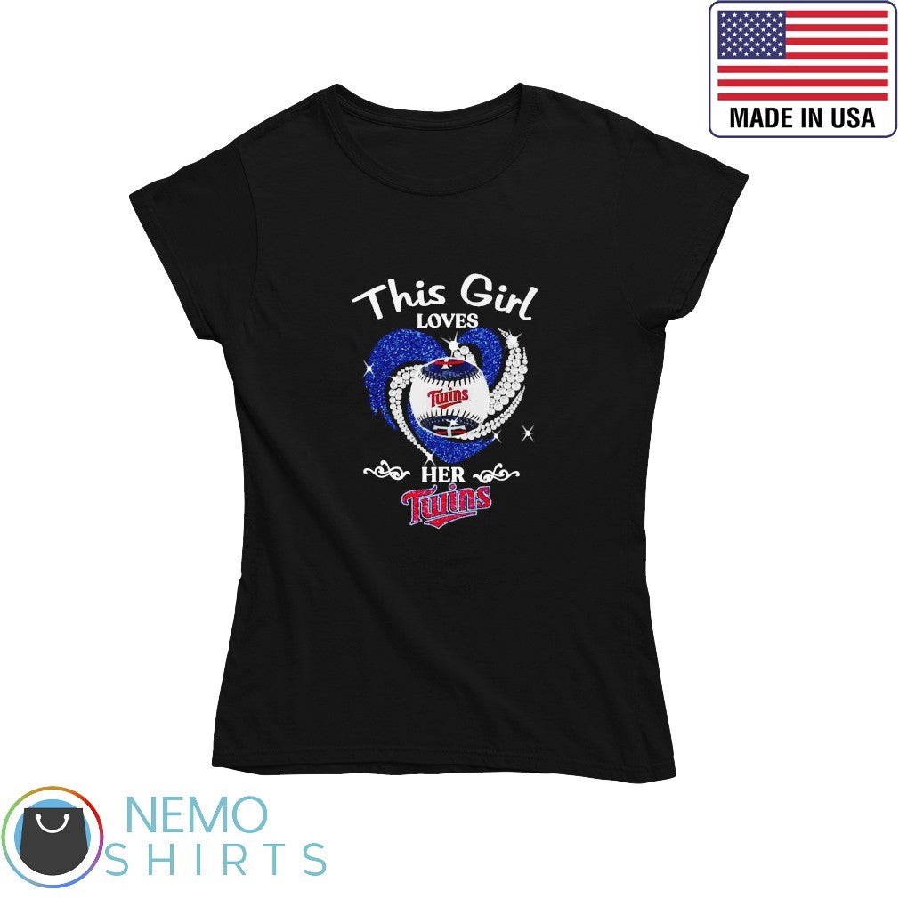 This girl loves her Minnesota Twins baseball heart - Adult & Kids T-Shirts, Sweatshirts & Hoodies apparel design preview 4