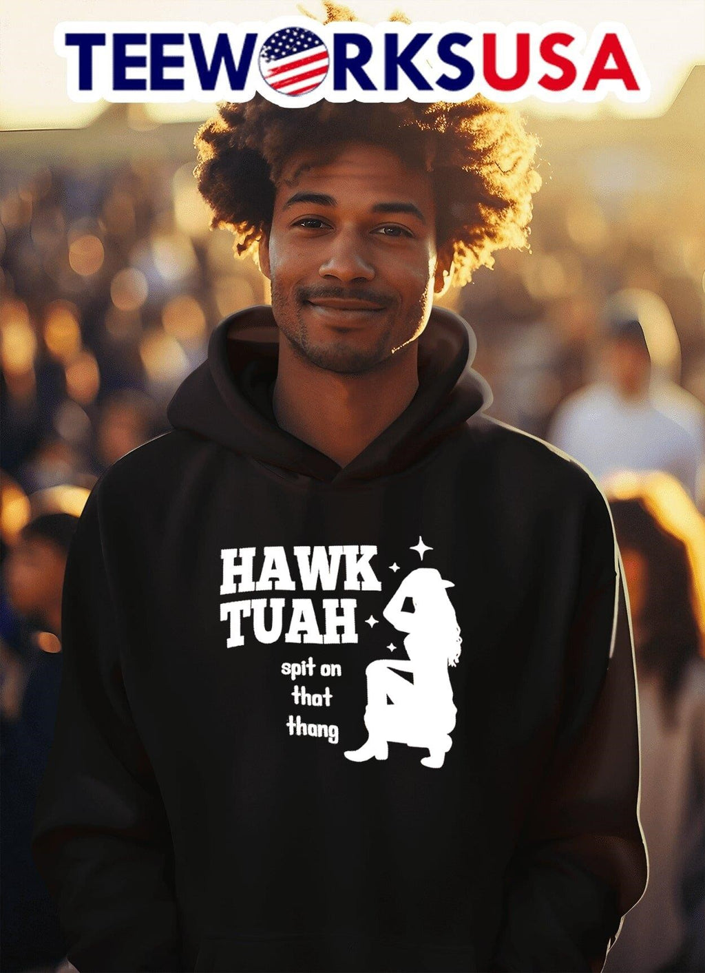 Hawk tuah spit on that thang cowgirl - Adult & Kids T-Shirts, Sweatshirts & Hoodies apparel design preview 2