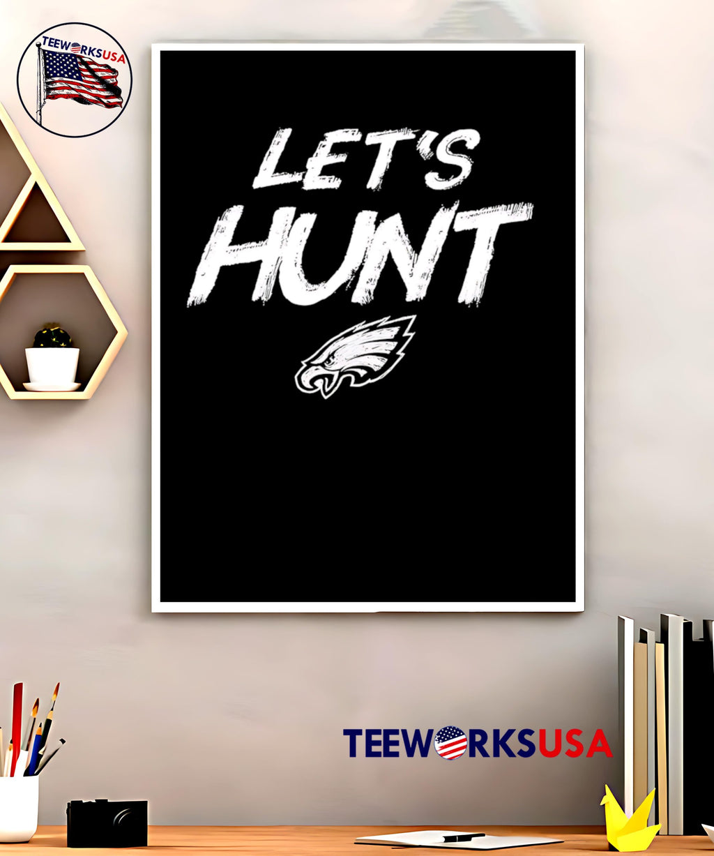 Philadelphia Eagles Let's Hunt black white - Adult & Kids T-Shirts, Sweatshirts & Hoodies apparel design preview 5