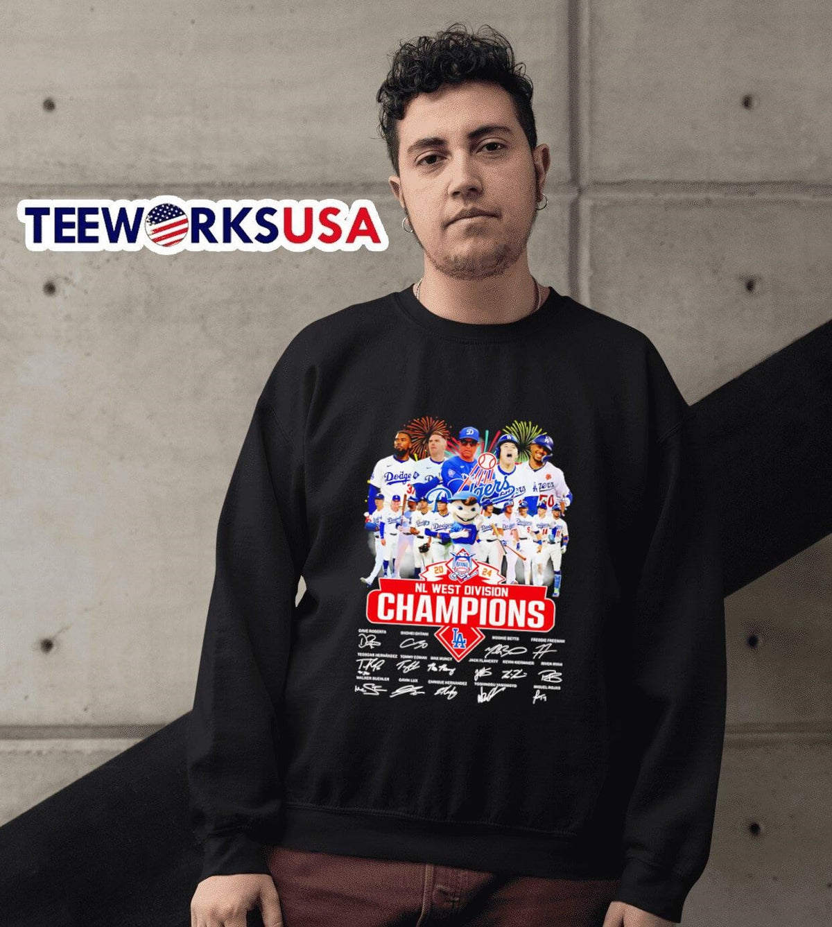2024 NL West Division Champions Los Angeles Dodgers - Adult & Kids T-Shirts, Sweatshirts & Hoodies apparel design preview 3