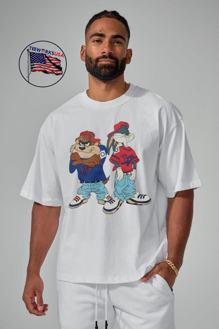 Looney Tunes Bugs Bunny and Tasmanian Devil hip-hop - Adult & Kids T-Shirts, Sweatshirts & Hoodies apparel design preview 1