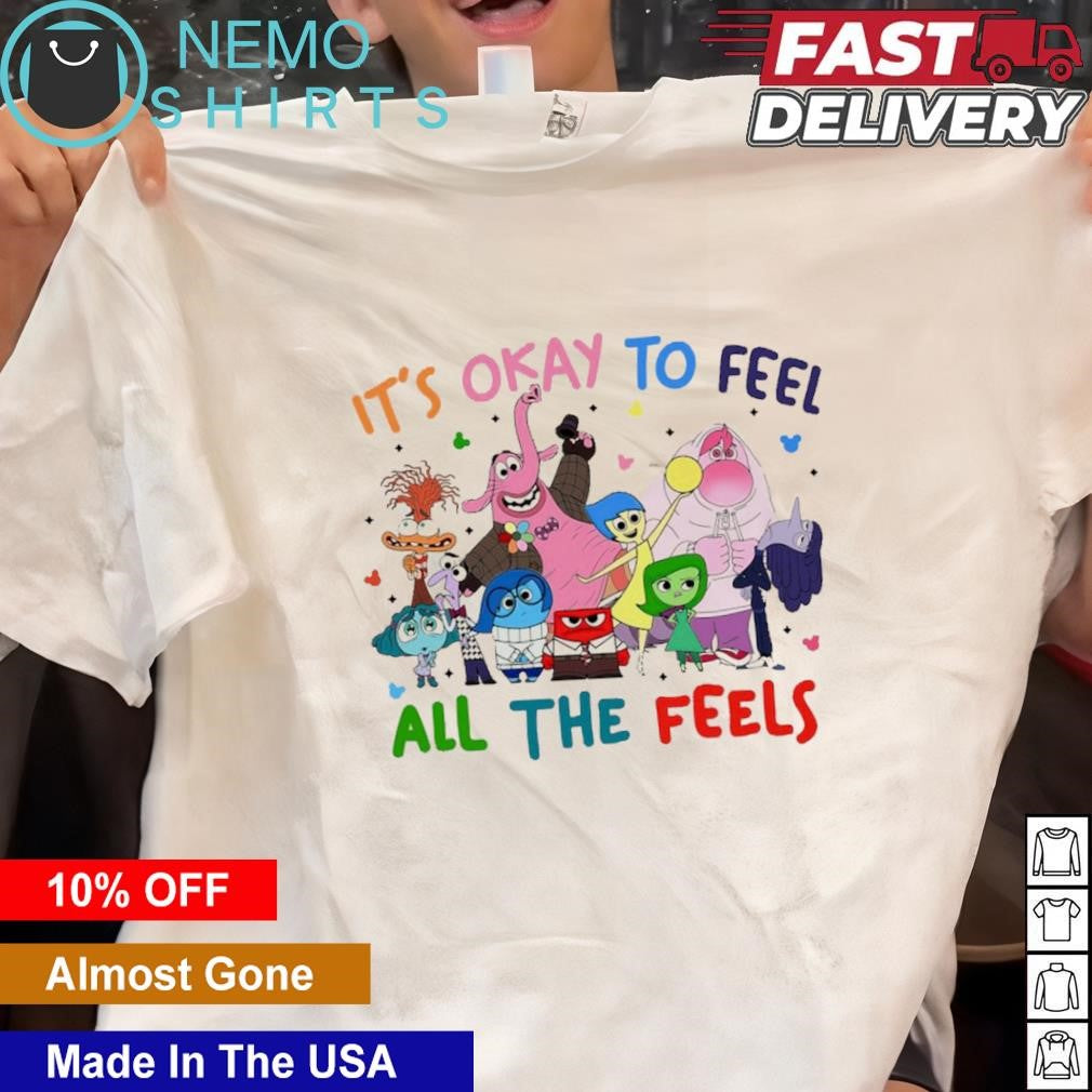 Inside out characters it's okay to feel all the feels - Adult & Kids T-Shirts, Sweatshirts & Hoodies apparel design preview 1