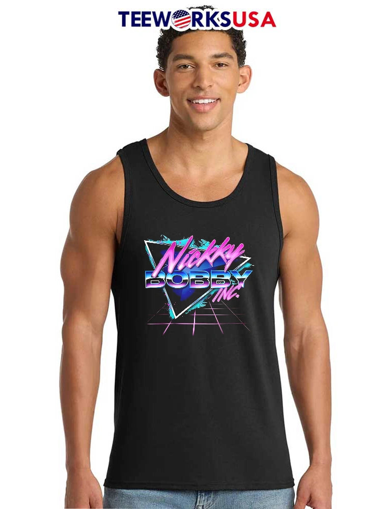 Nickky Bobby Inc Retro Synthwave Triangle Grid Neon - Adult & Kids T-Shirts, Sweatshirts & Hoodies apparel design preview 6