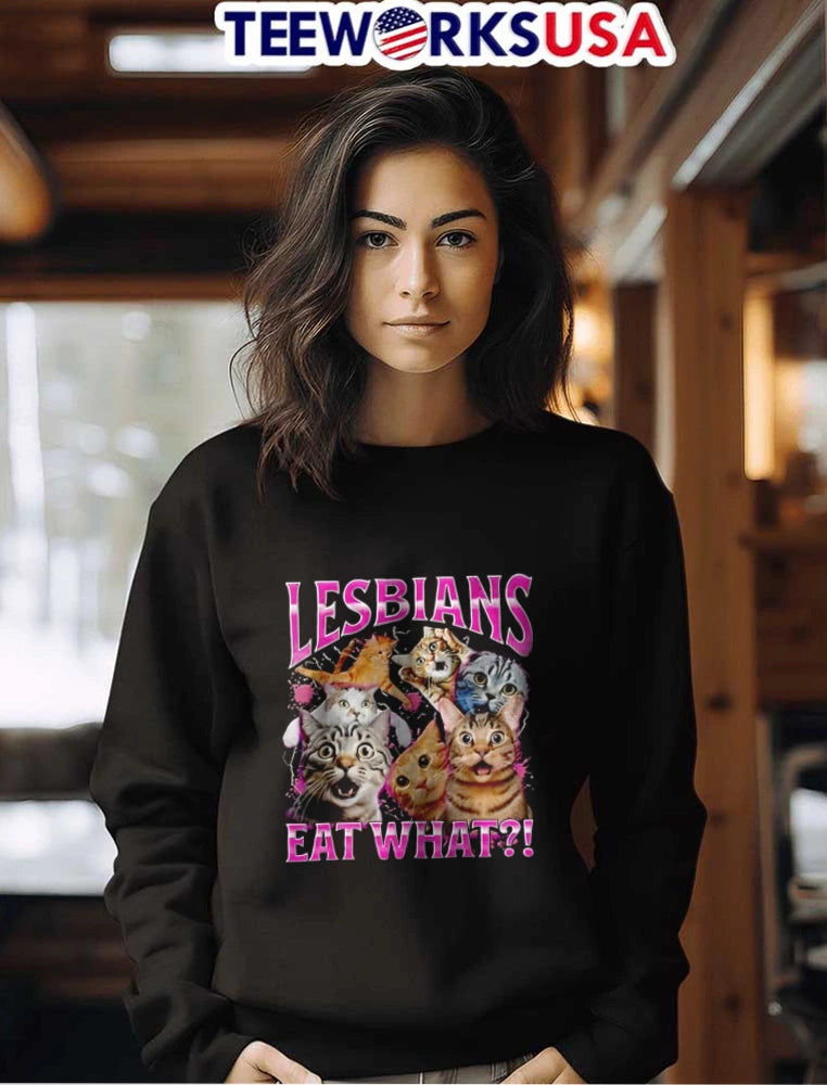 Lesbians EAT What multiple cats surprised expressions - Adult & Kids T-Shirts, Sweatshirts & Hoodies apparel design preview 7