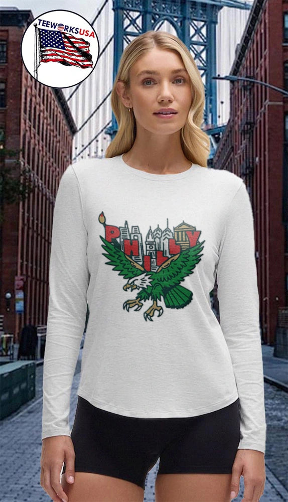Philly Eagle City Skyline - Adult & Kids T-Shirts, Sweatshirts & Hoodies apparel design preview 4