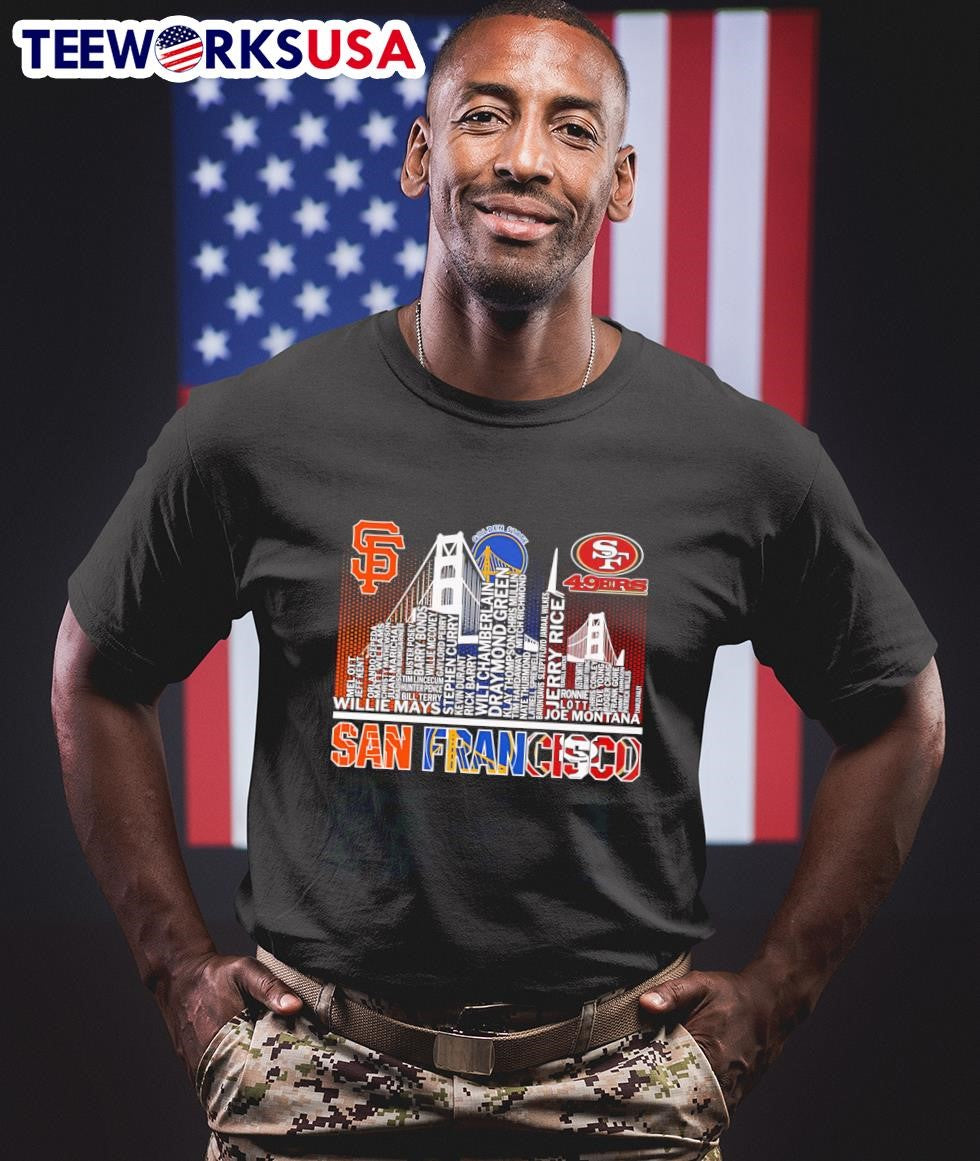Skyline San Francisco sports team players name - Adult & Kids T-Shirts, Sweatshirts & Hoodies apparel design preview 1