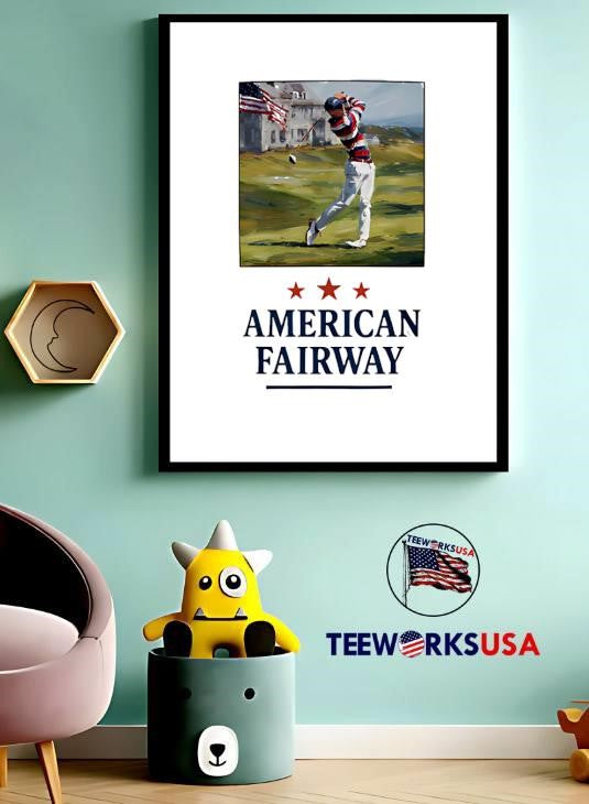 American Fairway man playing golf - Adult & Kids T-Shirts, Sweatshirts & Hoodies apparel design preview 3