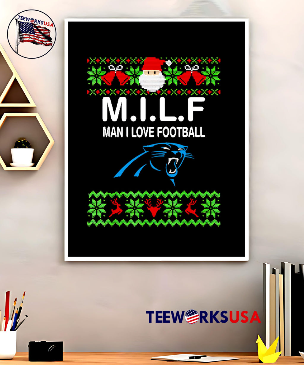 Carolina Panthers Christmas M.I.L.F Man I Love - Adult & Kids T-Shirts, Sweatshirts & Hoodies apparel design preview 5