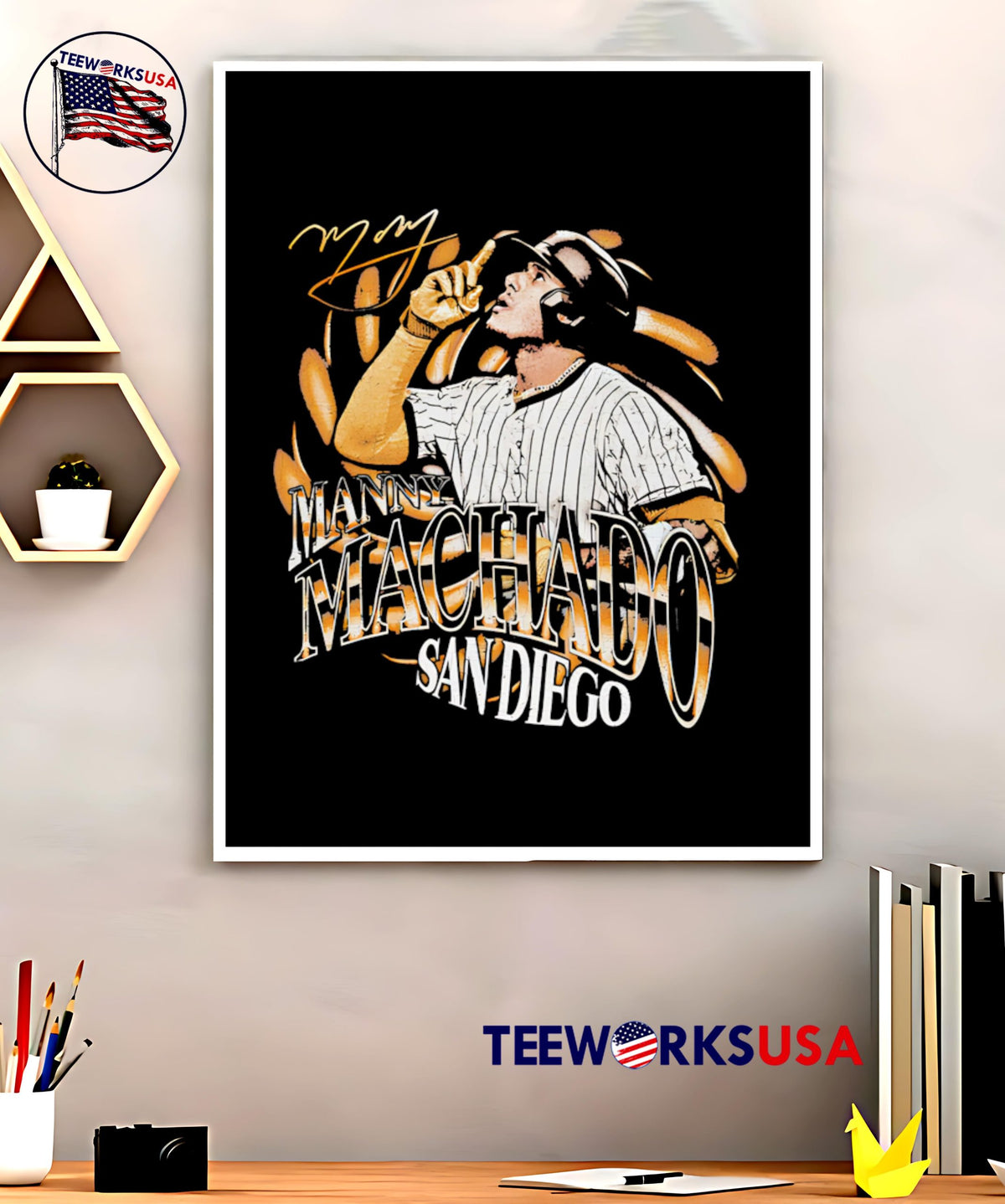 Manny Machado San Diego Grunge - Adult & Kids T-Shirts, Sweatshirts & Hoodies apparel design preview 5