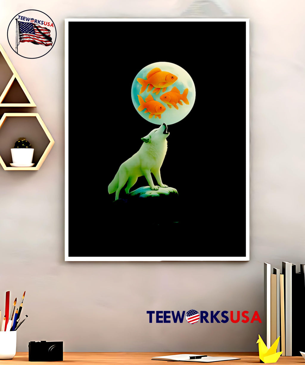 Three Goldfish Moon - Adult & Kids T-Shirts, Sweatshirts & Hoodies apparel design preview 5