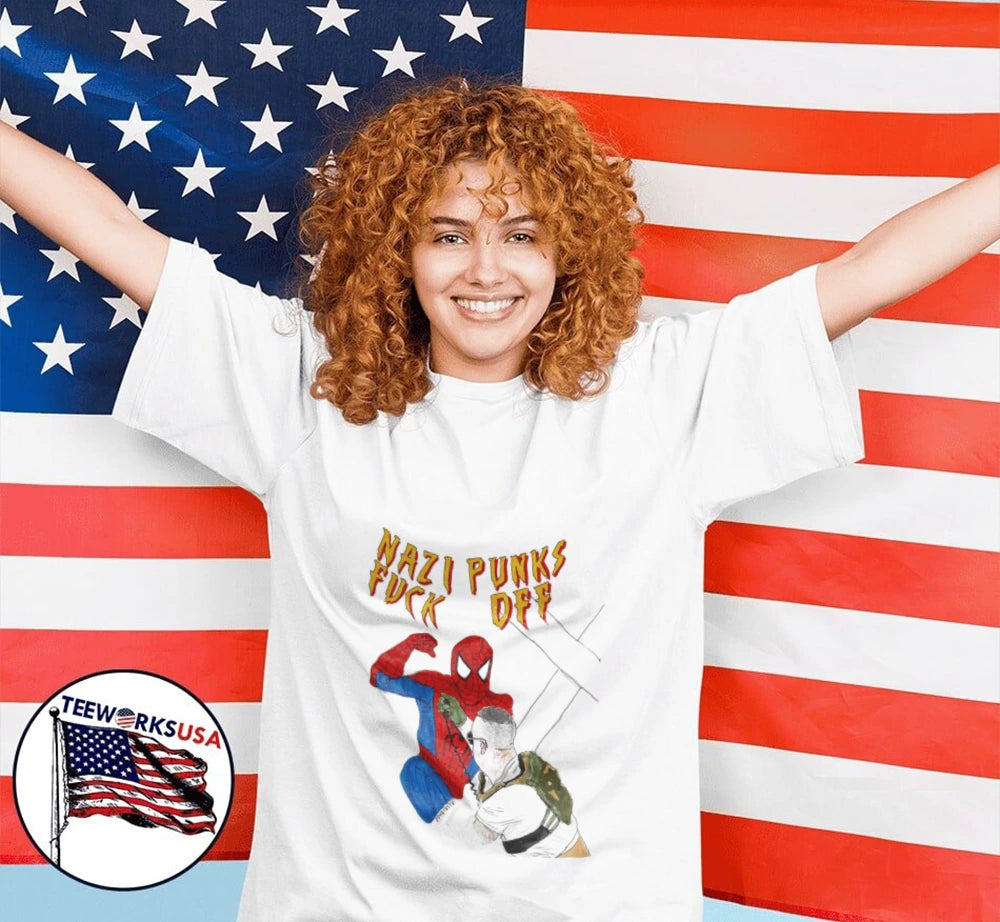 Nazi Punks Fuck Off Spider-Man - Adult & Kids T-Shirts, Sweatshirts & Hoodies apparel design preview 2