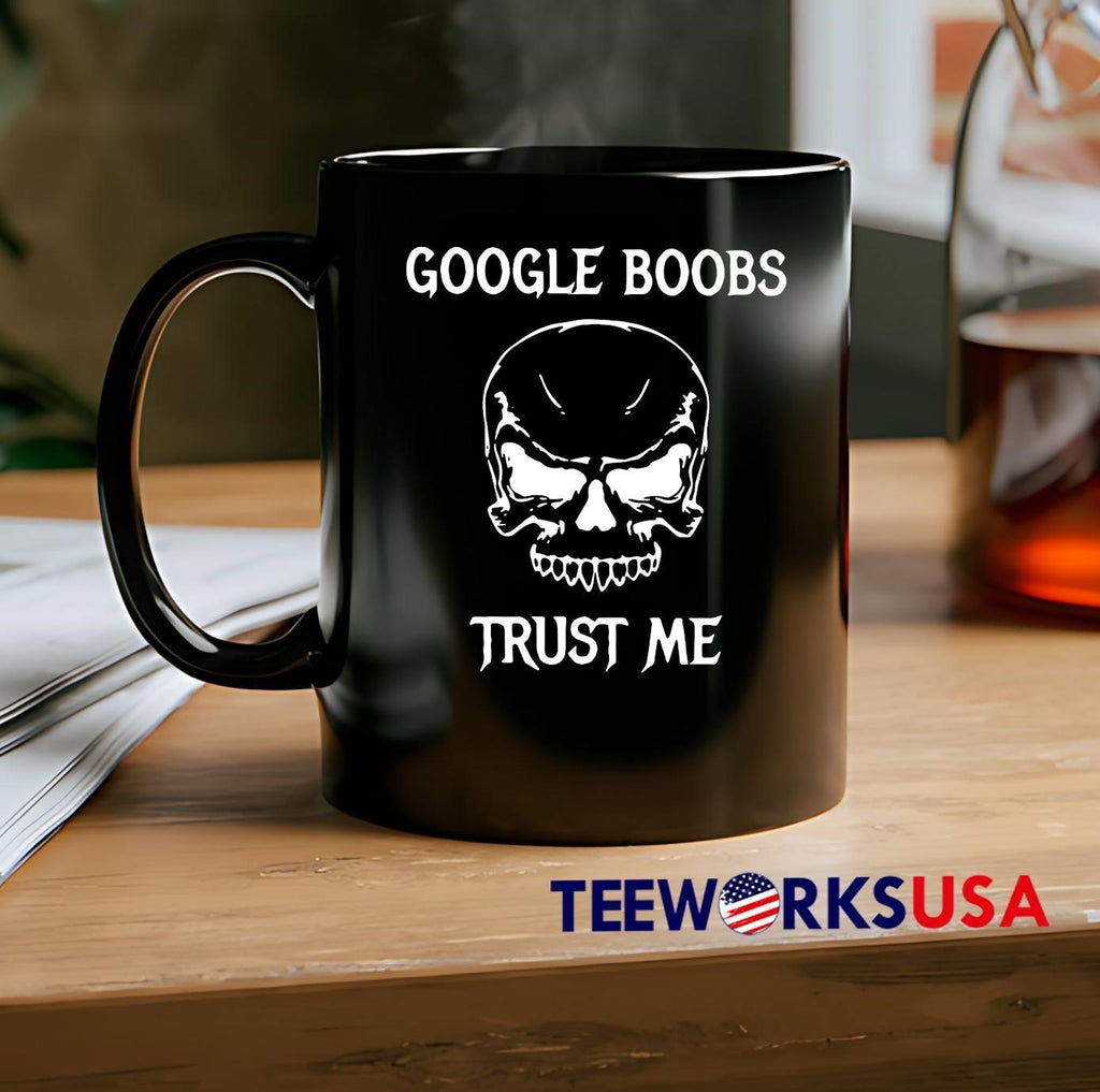 Google Boobs Trust Me Skull Funny Sarcastic Goth - Adult & Kids T-Shirts, Sweatshirts & Hoodies apparel design preview 2