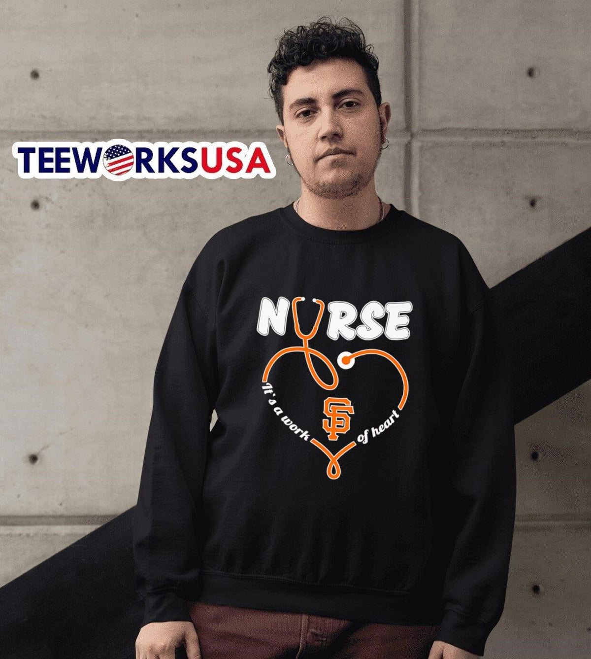 Nurse it's a work of heart San Francisco Giants - Adult & Kids T-Shirts, Sweatshirts & Hoodies apparel design preview 6