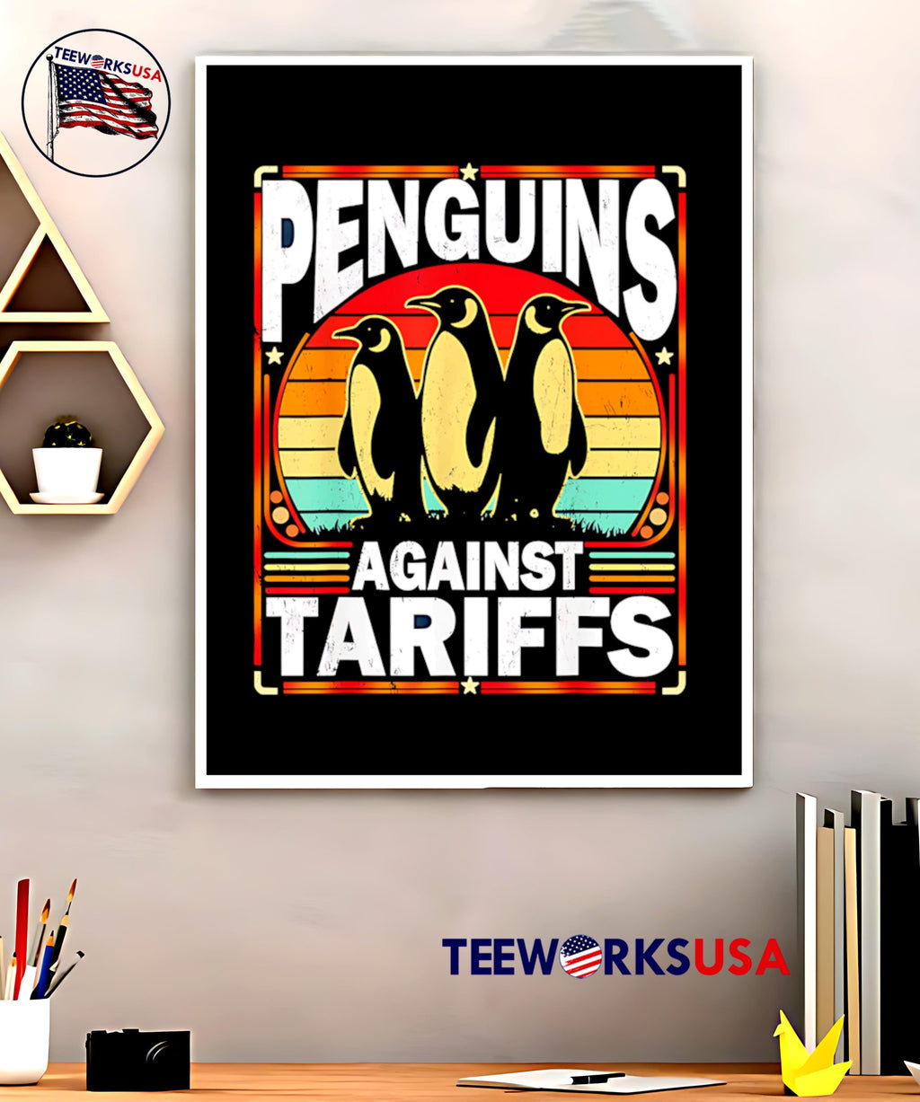 Penguins Against Tariffs Funny Anti - Adult & Kids T-Shirts, Sweatshirts & Hoodies apparel design preview 5