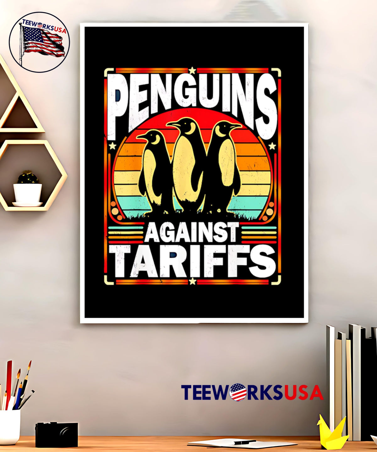 Penguins Against Tariffs Funny Anti - Adult & Kids T-Shirts, Sweatshirts & Hoodies apparel design preview 5