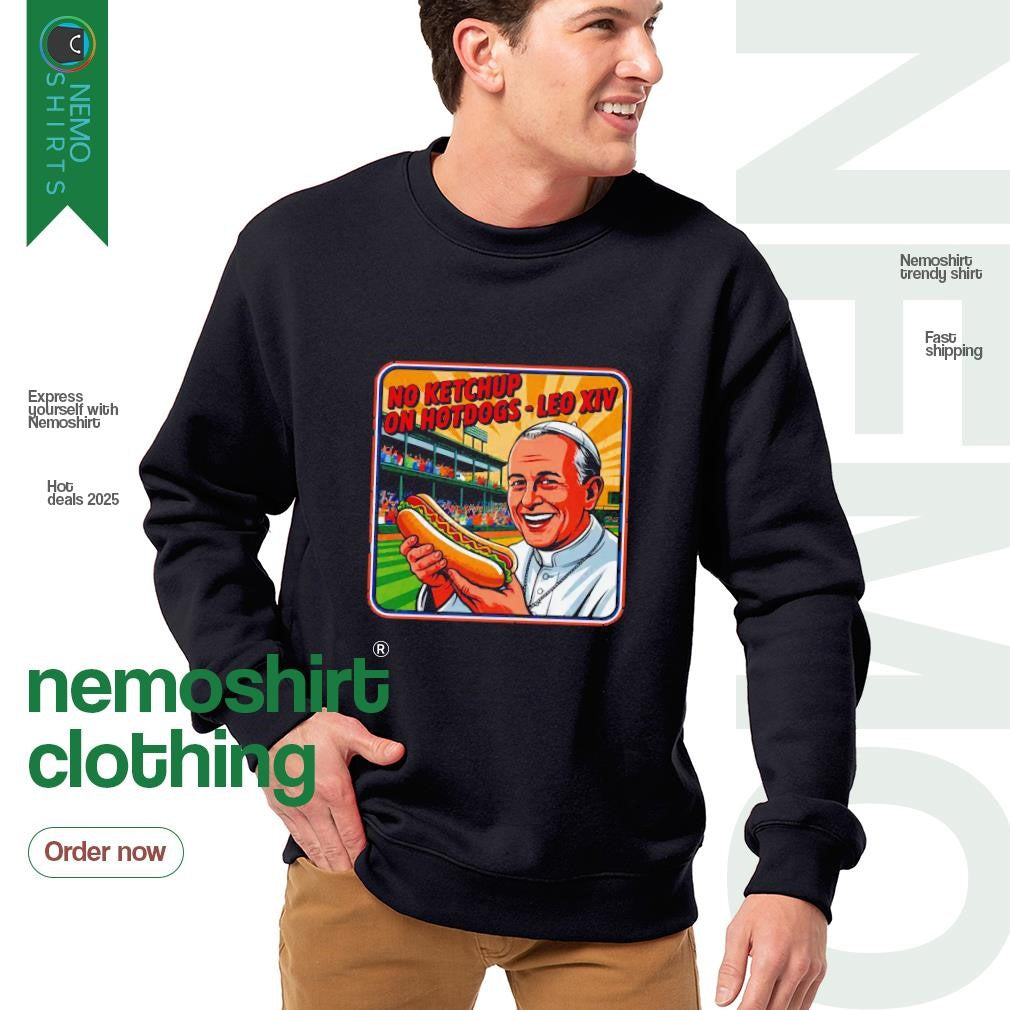 No ketchup on hot dogs baseball field Chicago Pope - Adult & Kids T-Shirts, Sweatshirts & Hoodies apparel design preview 4