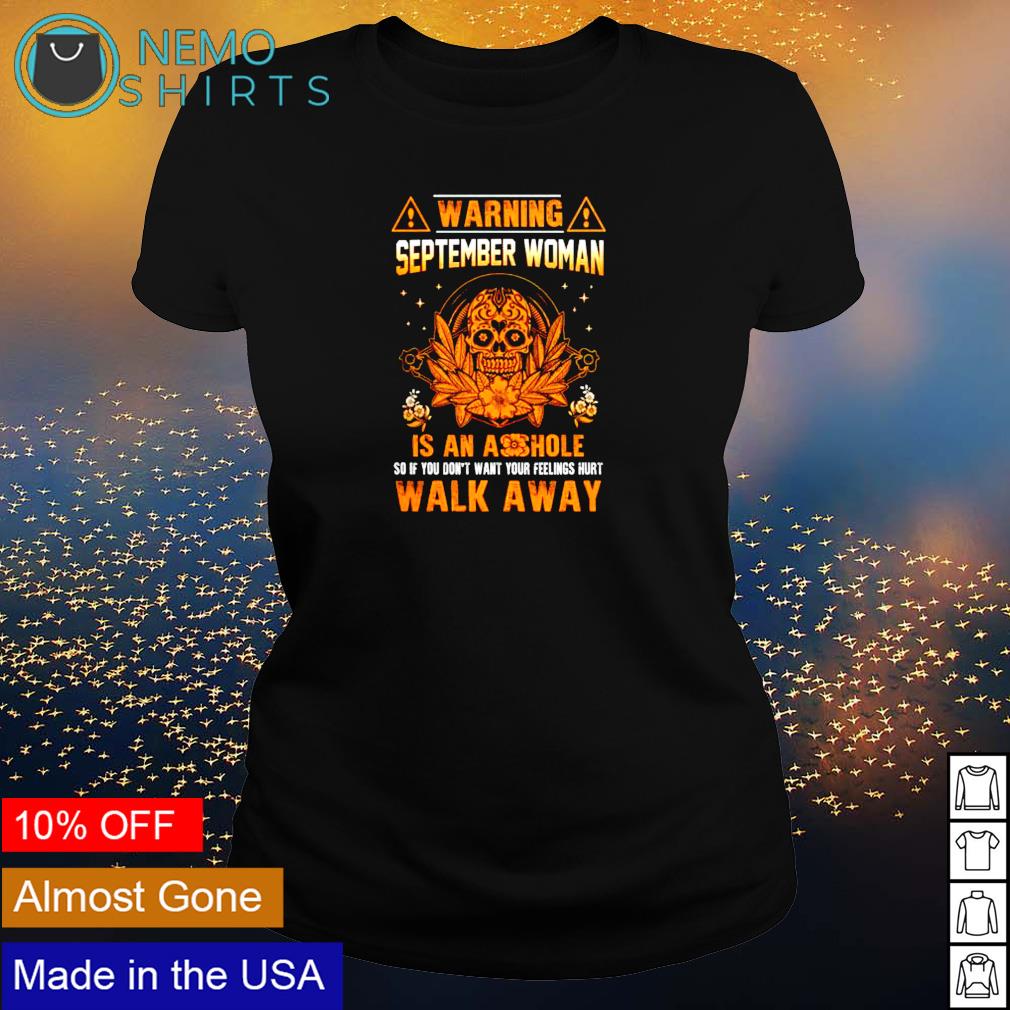 Skull warning september woman is an asshole - Adult & Kids T-Shirts, Sweatshirts & Hoodies apparel design preview 3