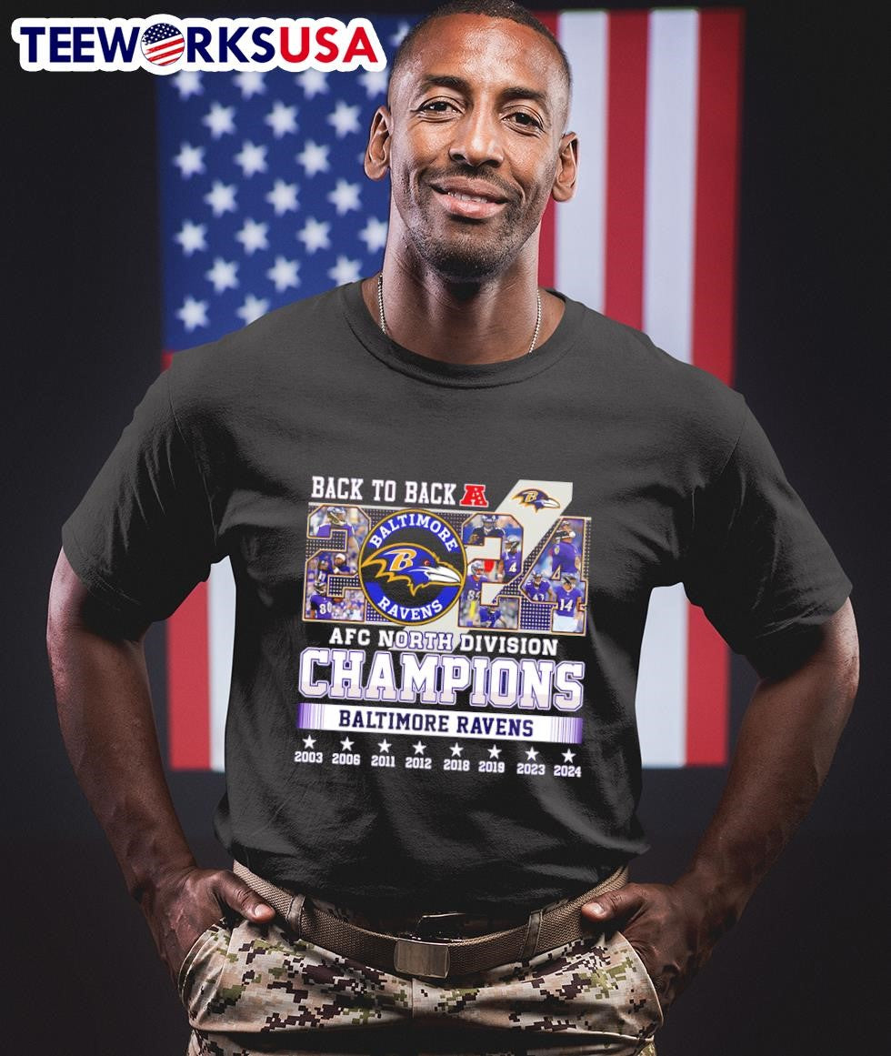 Back to 2024 AFC North Division Champions Baltimore - Adult & Kids T-Shirts, Sweatshirts & Hoodies apparel design preview 1